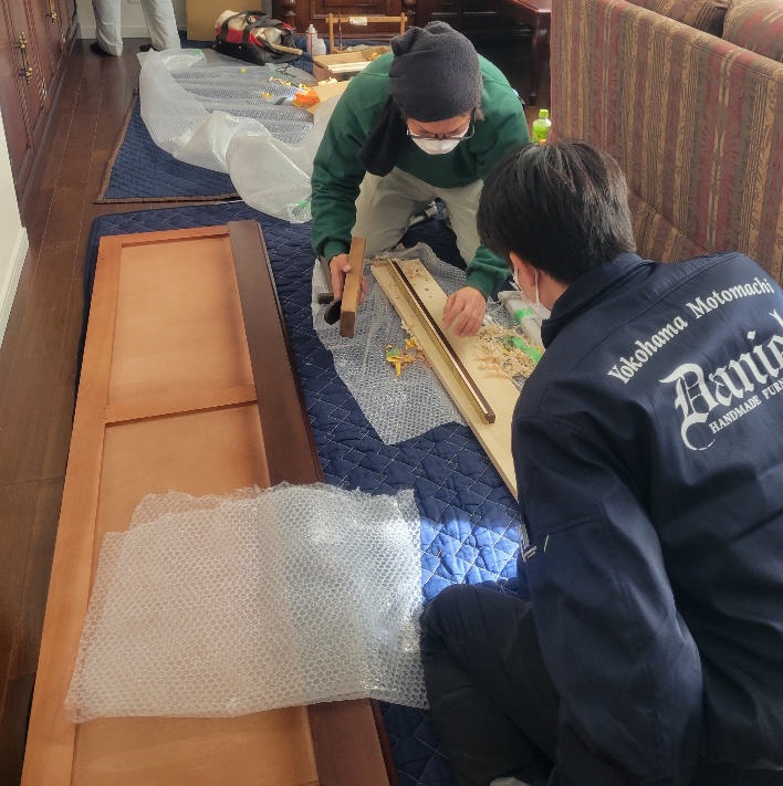 特注家具　リフォーム対応特注壁面キャビネット　納品事例